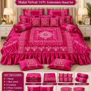 Malai velvet jaheiz razai set B576
