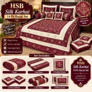 Silky embroidery razai set B578